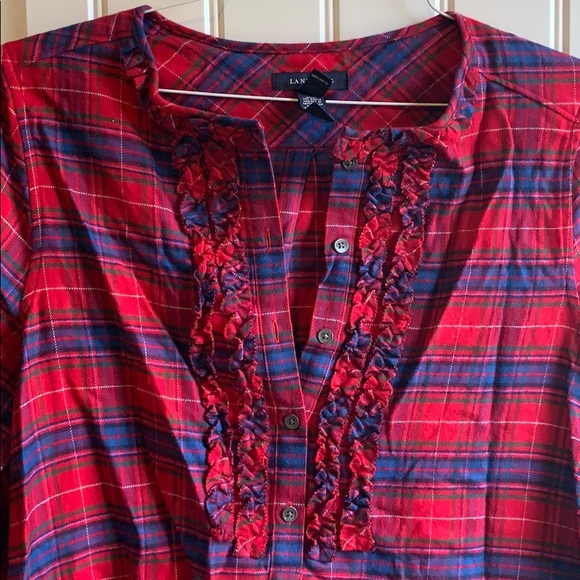 NWOT Lands End Flannel Henley - Small - Picture 2 of 4